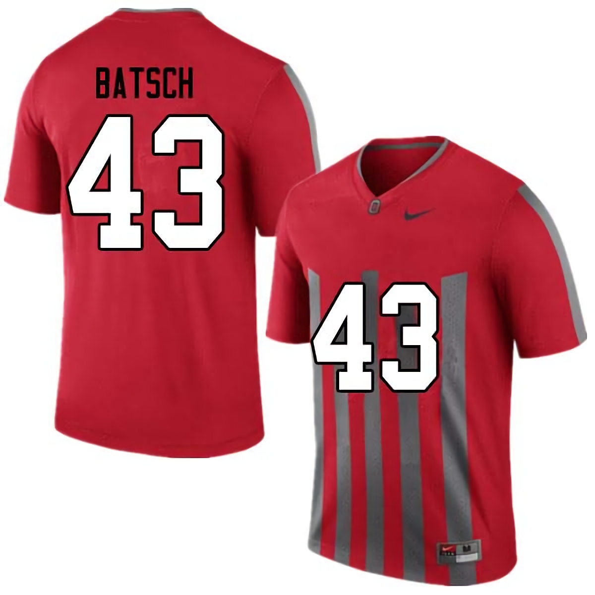 Ryan Batsch Ohio State Buckeyes Men's NCAA #43 Nike Throwback Red College Stitched Football Jersey AQL2156RA